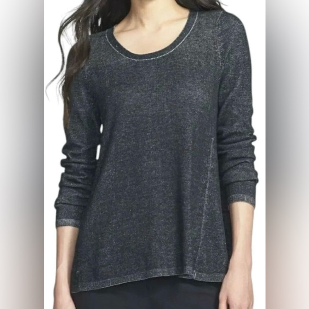 EILEEN FISHER ORGANIC COTTON & TENCEL BLEND CASUAL SWEATER, SIZE L.